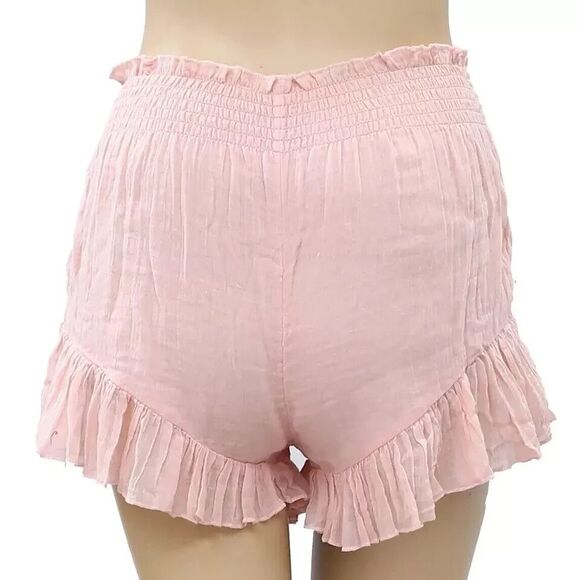 Free People Fp One Namaste Sleep Shorts Ruffle Pink Boho Beach Cotton XS 277393 - Picture 6 of 7